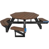 Octagon Wheelchair Accessible Tables - Premium Wood Grain