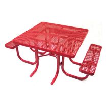 Heavy-Duty Plastic-Coated Square Wheelchair Accessible Picnic Table